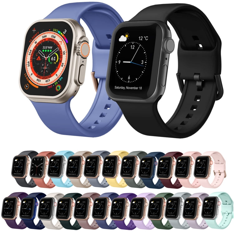 For Apple Watch Series 7 41mm Pin Buckle Silicone Watch Band(Violet Gray) - Watch Bands by buy2fix | Online Shopping UK | buy2fix