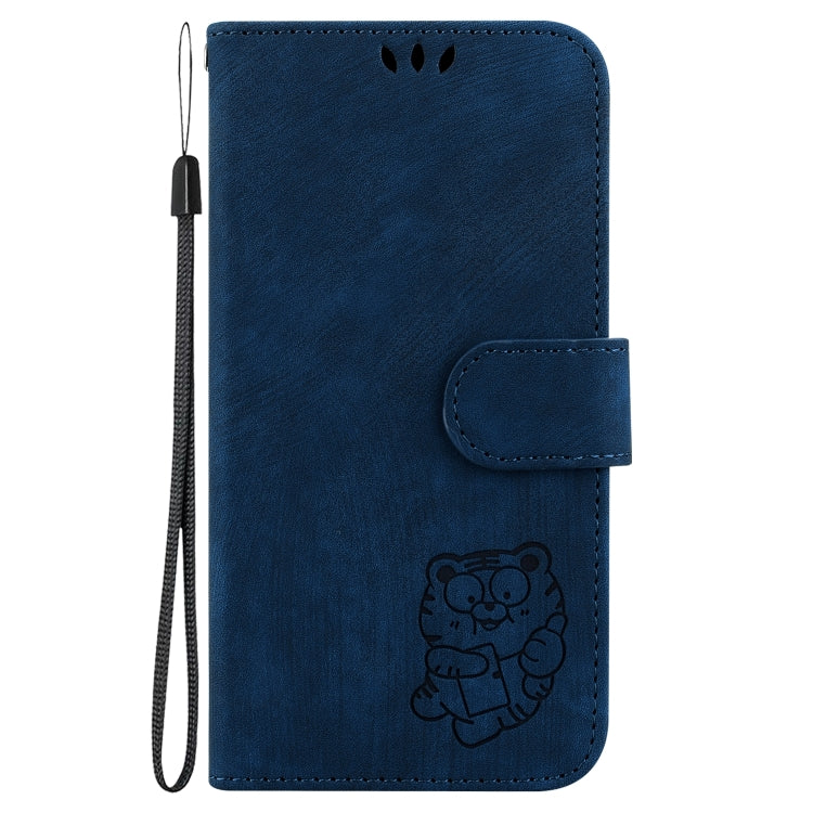 For iPhone 16 Pro Little Tiger Embossed Leather Phone Case(Dark Blue) - iPhone 16 Pro Cases by buy2fix | Online Shopping UK | buy2fix