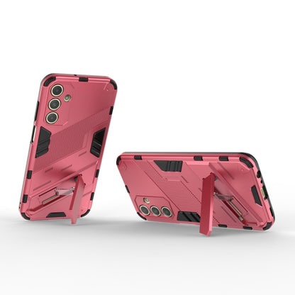 For Samsung Galaxy A15 Punk Armor 2 in 1 PC + TPU Shockproof Phone Case with Invisible Holder(Light Red) - Galaxy Phone Cases by buy2fix | Online Shopping UK | buy2fix