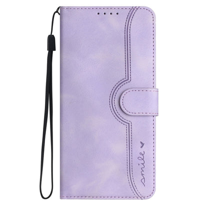 For Motorola Moto G Power 5G 2024 Heart Pattern Skin Feel Leather Phone Case(Purple) - Motorola Cases by buy2fix | Online Shopping UK | buy2fix