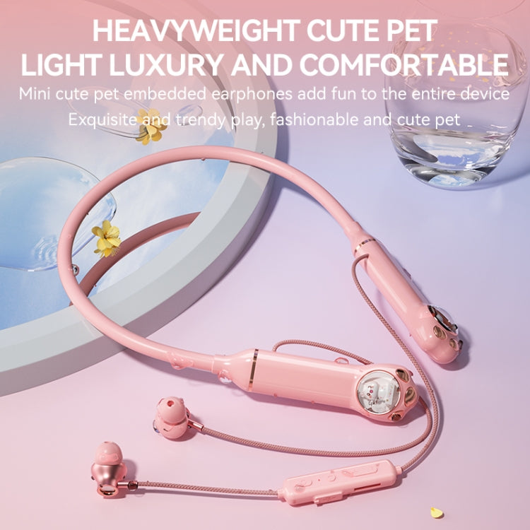 K1692 Meow Planet Neck-mounted Noise Reduction Sports Bluetooth Earphones(Blue) - Neck-mounted Earphone by buy2fix | Online Shopping UK | buy2fix