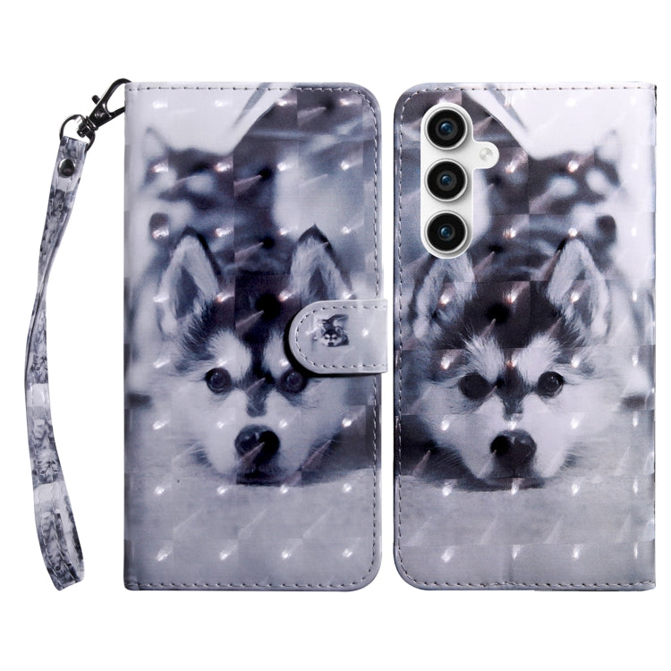 For Samsung Galaxy S23 FE 5G 3D Painted Leather Phone Case(Husky) - Galaxy S23 FE 5G Cases by buy2fix | Online Shopping UK | buy2fix