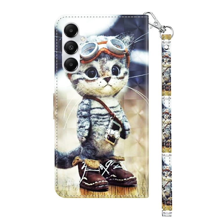 For Samsung Galaxy A35 5G 3D Painted Leather Phone Case(Naughty Cat) - Galaxy Phone Cases by buy2fix | Online Shopping UK | buy2fix