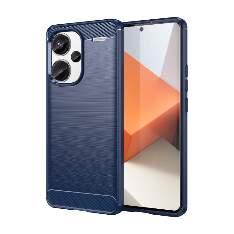 For Xiaomi Redmi Note 13 Pro+ Brushed Texture Carbon Fiber TPU Phone Case(Blue) - Note 13 Pro+ Cases by buy2fix | Online Shopping UK | buy2fix