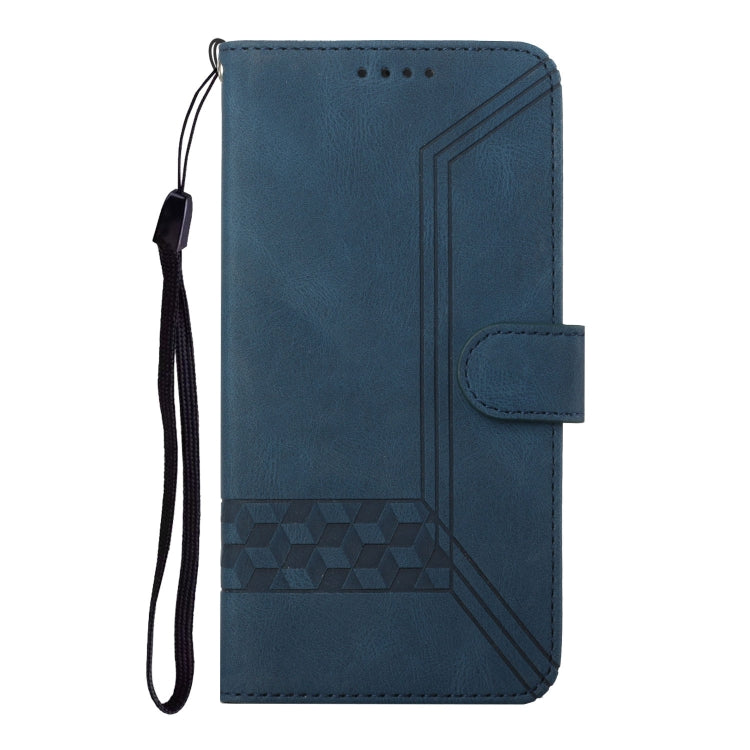 For iPhone SE 2024 Cubic Skin Feel Flip Leather Phone Case(Blue) - More iPhone Cases by buy2fix | Online Shopping UK | buy2fix