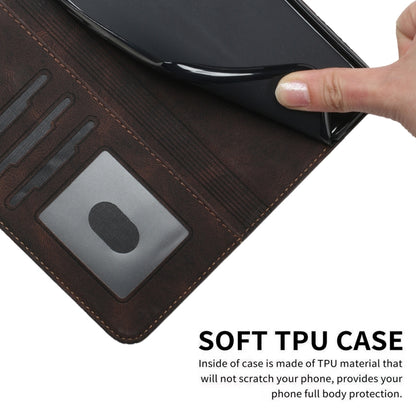 For iPhone 16 Cubic Skin Feel Flip Leather Phone Case(Brown) - iPhone 16 Cases by buy2fix | Online Shopping UK | buy2fix