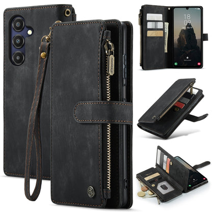 For Samsung Galaxy A25 4G CaseMe C30 Card Slots Zipper Wallet Leather Phone Case(Black) - Galaxy Phone Cases by CaseMe | Online Shopping UK | buy2fix