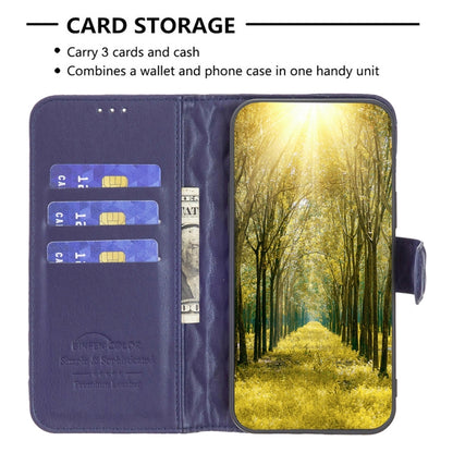 For Motorola Edge 40 Neo Diamond Lattice Wallet Flip Leather Phone Case(Blue) - Motorola Cases by buy2fix | Online Shopping UK | buy2fix