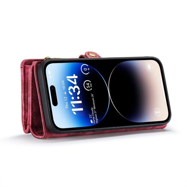 For iPhone 15 Pro Max CaseMe 008 Detachable Multifunctional Leather Phone Case(Red) - iPhone 15 Pro Max Cases by CaseMe | Online Shopping UK | buy2fix