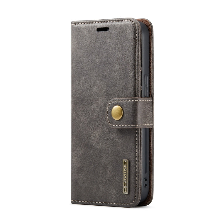 For iPhone 15 Pro Max DG.MING Crazy Horse Texture Detachable Magnetic Leather Phone Case(Grey) - iPhone 15 Pro Max Cases by DG.MING | Online Shopping UK | buy2fix