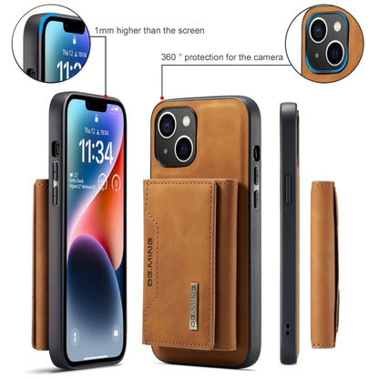 For iPhone 15 Plus DG.MING M2 Series 3-Fold Card Bag Wallet Leather Phone Case(Brown) - iPhone 15 Plus Cases by DG.MING | Online Shopping UK | buy2fix