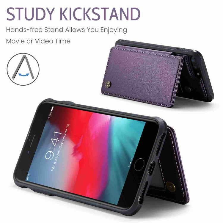 For iPhone 8 Plus / 7 Plus CaseMe C22 Card Slots Holder RFID Anti-theft Phone Case(Purple) - More iPhone Cases by CaseMe | Online Shopping UK | buy2fix