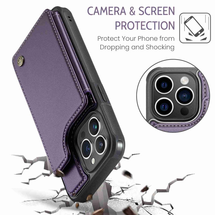 For iPhone 14 Pro Max CaseMe C22 Card Slots Holder RFID Anti-theft Phone Case(Purple) - iPhone 14 Pro Max Cases by CaseMe | Online Shopping UK | buy2fix