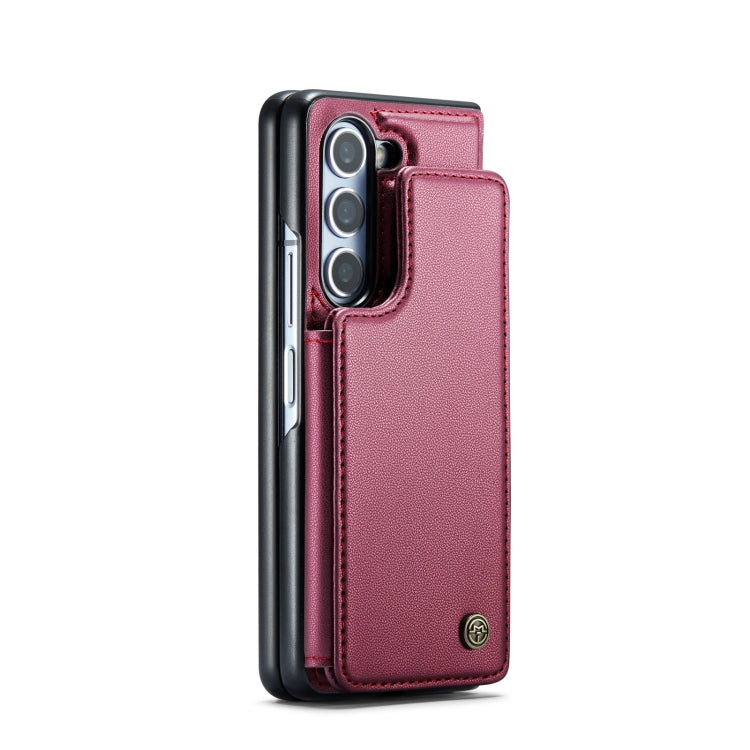 For Samsung Galaxy Z Fold5 CaseMe C22 PC+TPU Business Style RFID Anti-theft Leather Phone Case(Wine Red) - Galaxy Z Fold5 Cases by CaseMe | Online Shopping UK | buy2fix