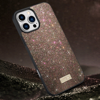 For iPhone 16 Pro SULADA Glittery PC Hybrid TPU Handmade Leather Phone Case(Colorful) - iPhone 16 Pro Cases by SULADA | Online Shopping UK | buy2fix