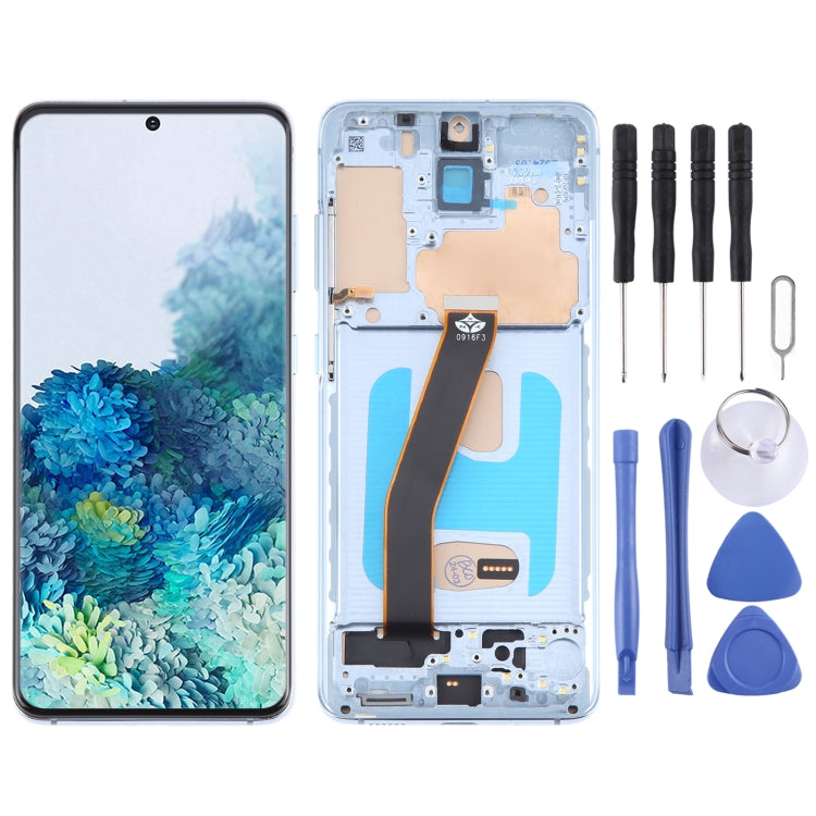 For Samsung Galaxy S20 SM-G980 TFT LCD Screen Digitizer Full Assembly with Frame, Not Supporting Fingerprint Identification(Blue) - LCD Screen by buy2fix | Online Shopping UK | buy2fix
