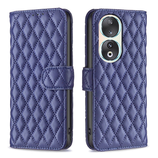 For Honor 90 5G Diamond Lattice Wallet Flip Leather Phone Case(Blue) - Honor Cases by buy2fix | Online Shopping UK | buy2fix