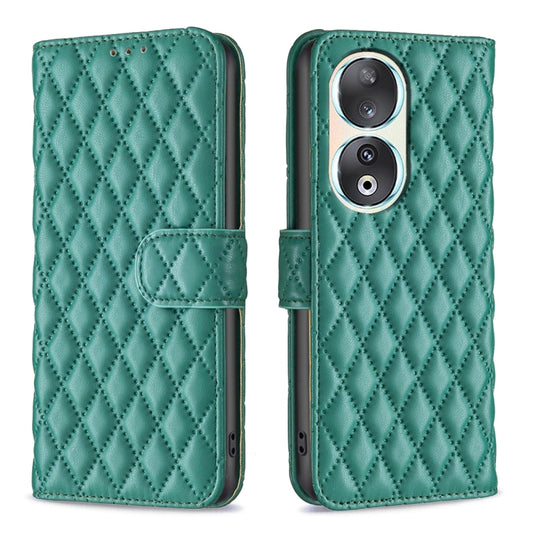 For Honor 90 5G Diamond Lattice Wallet Flip Leather Phone Case(Green) - Honor Cases by buy2fix | Online Shopping UK | buy2fix