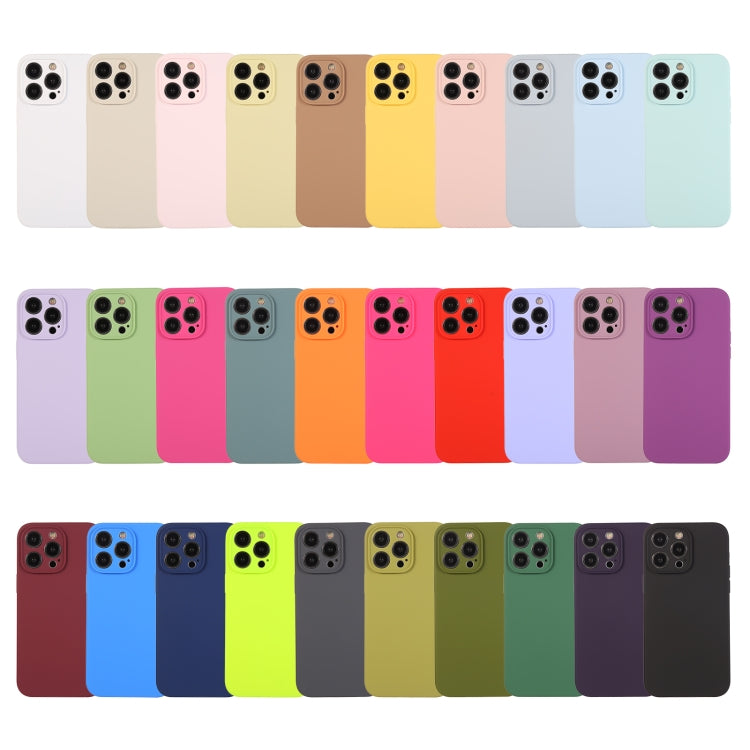 For iPhone 16 Pro Pure Color Liquid Silicone Fine Pore Phone Case(Creamy Yellow) - iPhone 16 Pro Cases by buy2fix | Online Shopping UK | buy2fix