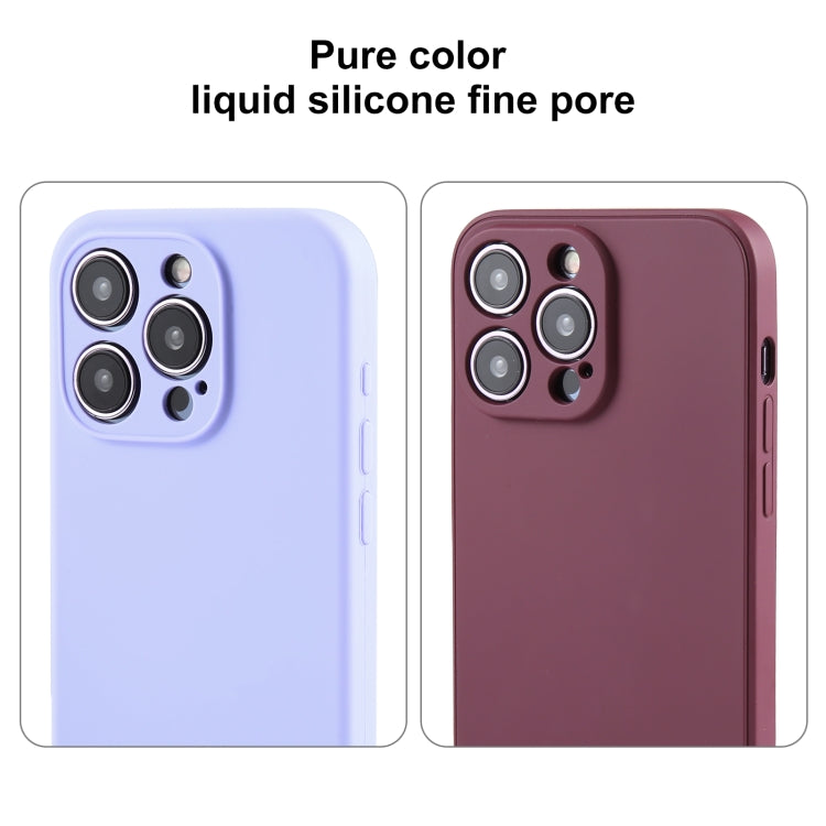 For iPhone 16 Pure Color Liquid Silicone Fine Pore Phone Case(Black Currant) - iPhone 16 Cases by buy2fix | Online Shopping UK | buy2fix