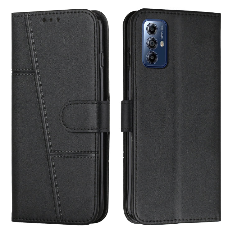 For Motorola Moto G Play 5G 2024 Stitching Calf Texture Buckle Leather Phone Case(Black) - Motorola Cases by buy2fix | Online Shopping UK | buy2fix
