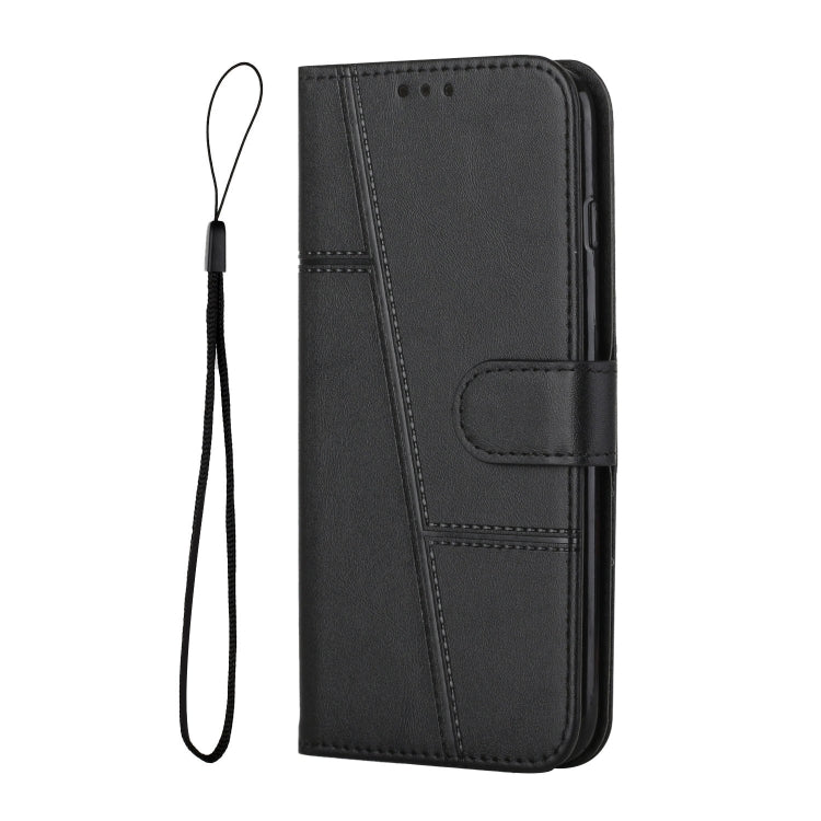 For Motorola Moto G Play 5G 2024 Stitching Calf Texture Buckle Leather Phone Case(Black) - Motorola Cases by buy2fix | Online Shopping UK | buy2fix