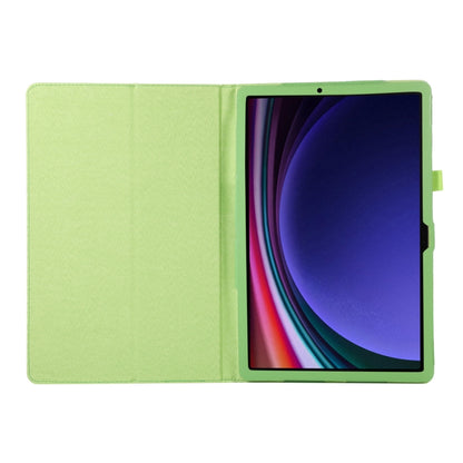 For Samsung Galaxy Tab S9+ Litchi Texture Leather Tablet Case with Holder(Green) - Other Galaxy Tab PC by buy2fix | Online Shopping UK | buy2fix