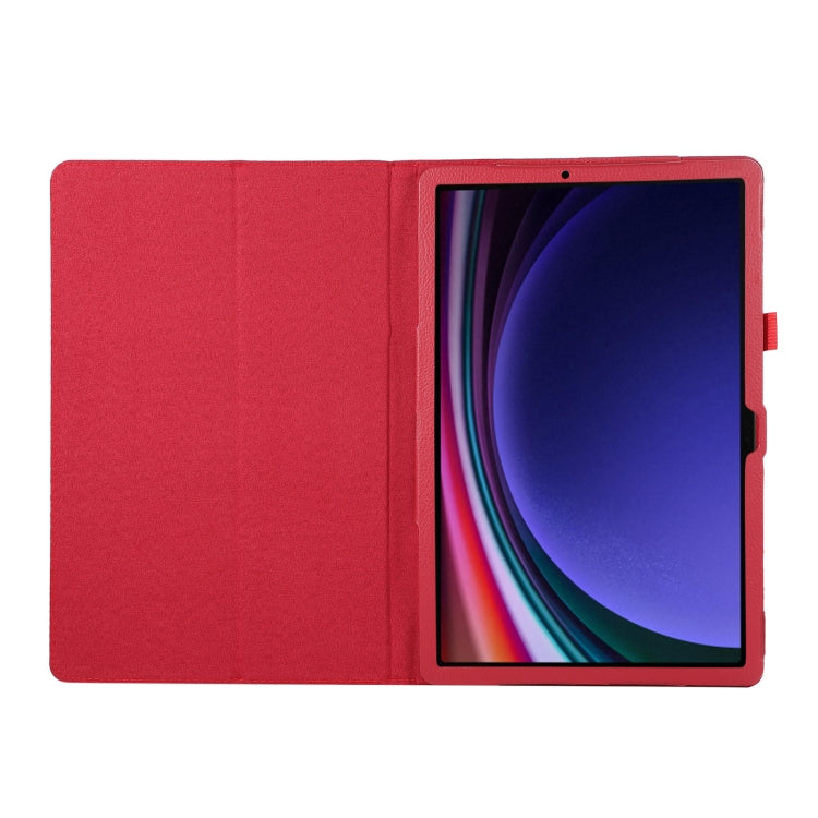 For Samsung Galaxy Tab S9 Ultra Litchi Texture Leather Tablet Case with Holder(Red) - Other Galaxy Tab PC by buy2fix | Online Shopping UK | buy2fix