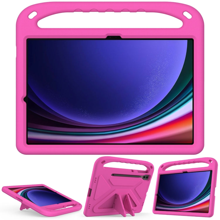 For Samsung Galaxy Tab S9+ Handle EVA Shockproof Tablet Case with Holder(Rose Red) - Galaxy Tab S9+ Cases by buy2fix | Online Shopping UK | buy2fix