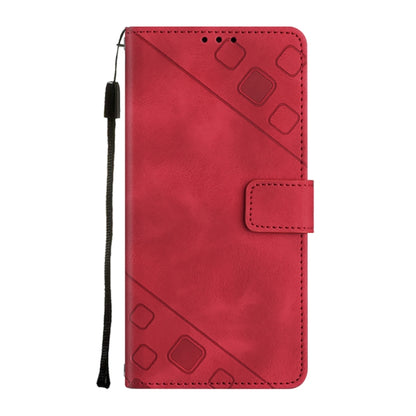 For Motorola Moto G Power 5G 2024 Skin Feel Embossed Leather Phone Case(Red) - Motorola Cases by buy2fix | Online Shopping UK | buy2fix