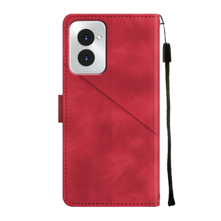 For Motorola Moto G Power 5G 2024 Skin Feel Embossed Leather Phone Case(Red) - Motorola Cases by buy2fix | Online Shopping UK | buy2fix