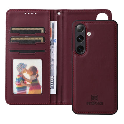 For Samsung Galaxy S24 5G BETOPNICE BN-005 2 in 1 Detachable Imitate Genuine Leather Phone Case(Wine Red) - Galaxy S24 5G Cases by BETOPNICE | Online Shopping UK | buy2fix