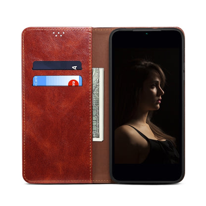 For Xiaomi Redmi Note 13 4G Global Oil Wax Crazy Horse Texture Leather Phone Case(Brown) - Note 13 Cases by buy2fix | Online Shopping UK | buy2fix