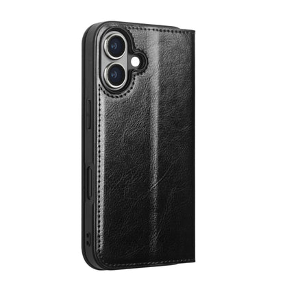 For iPhone 16 QIALINO Classic Genuine Leather Phone Case(Black) - iPhone 16 Cases by QIALINO | Online Shopping UK | buy2fix