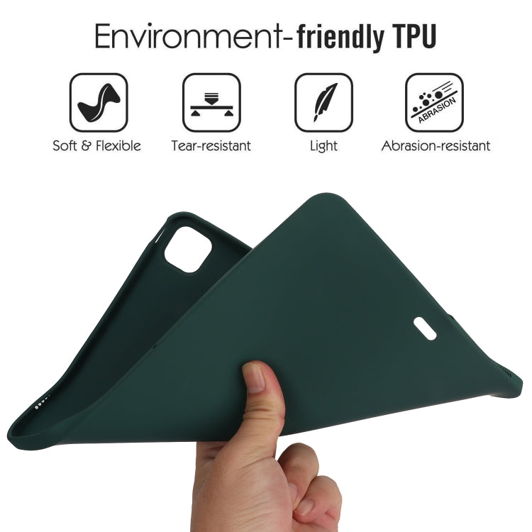 For iPad Pro 13 2024 Oil Spray Skin-friendly TPU Tablet Case(Deep Green) - iPad Pro 13 2024 Cases by buy2fix | Online Shopping UK | buy2fix