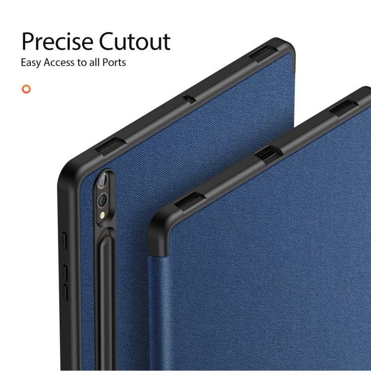 For Samsung Galaxy Tab S10+ DUX DUCIS Domo Series Magnetic Flip Leather Tablet Case(Blue) - Tab S10+ Cases by DUX DUCIS | Online Shopping UK | buy2fix