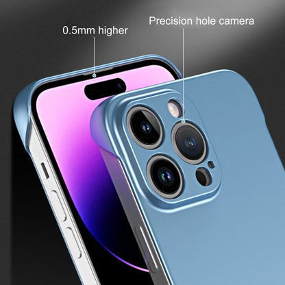 For iPhone 14 Pro Frameless Metallic Paint Hybrid PC Phone Case(Space Silver) - iPhone 14 Pro Cases by buy2fix | Online Shopping UK | buy2fix