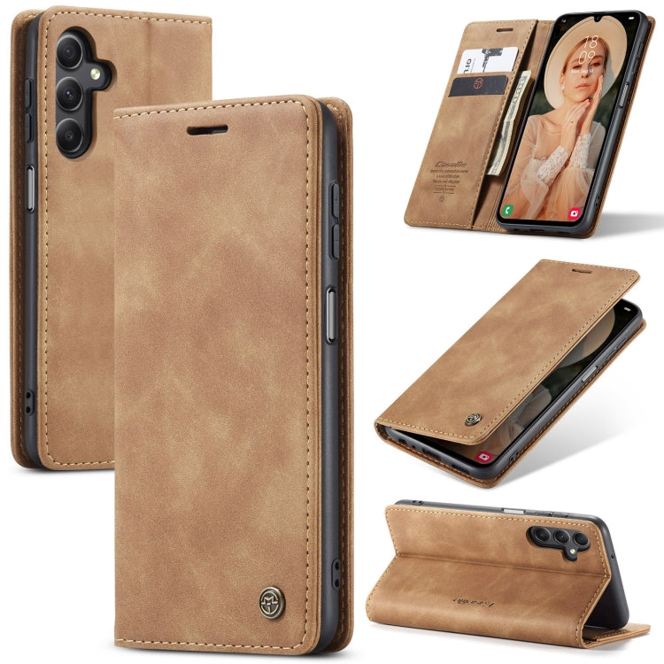 For Samsung Galaxy A15 5G CaseMe 013 Multifunctional Horizontal Flip Leather Phone Case(Brown) - Galaxy Phone Cases by CaseMe | Online Shopping UK | buy2fix