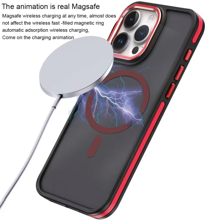 For iPhone 12 Pro Max Two-color Frosted MagSafe Magnetic Phone Case(Black) - iPhone 12 Pro Max Cases by buy2fix | Online Shopping UK | buy2fix