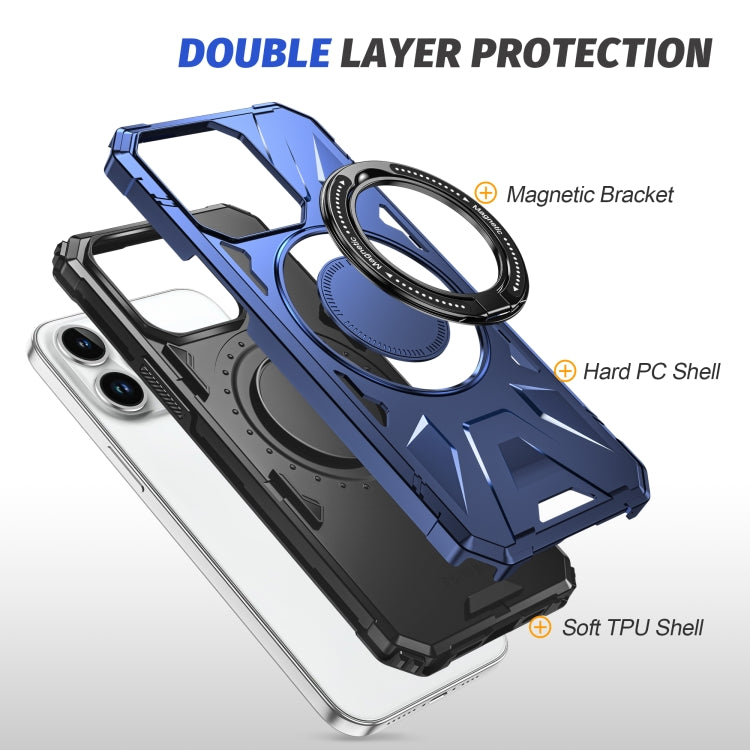 For iPhone 15 Plus MagSafe Magnetic Shockproof Phone Case with Ring Holder(Navy Blue) - iPhone 15 Plus Cases by buy2fix | Online Shopping UK | buy2fix