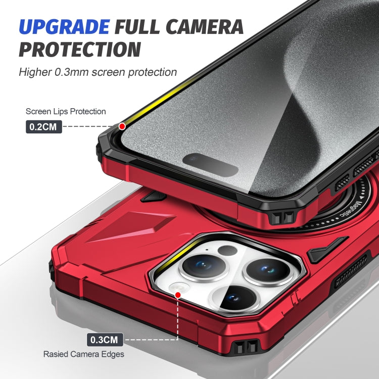 For iPhone 13 Pro MagSafe Magnetic Shockproof Phone Case with Ring Holder(Red) - iPhone 13 Pro Cases by buy2fix | Online Shopping UK | buy2fix