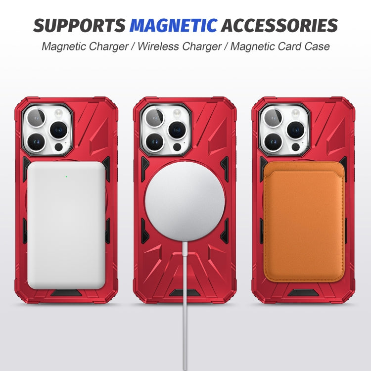 For iPhone 13 Pro MagSafe Magnetic Shockproof Phone Case with Ring Holder(Red) - iPhone 13 Pro Cases by buy2fix | Online Shopping UK | buy2fix