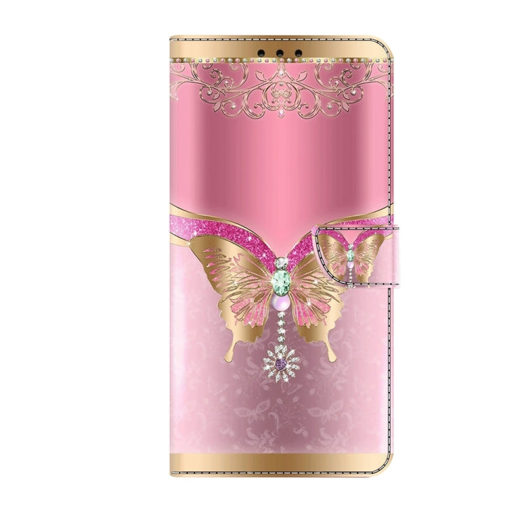 For Motorola Moto G54 Crystal 3D Shockproof Protective Leather Phone Case(Pink Bottom Butterfly) - Motorola Cases by buy2fix | Online Shopping UK | buy2fix