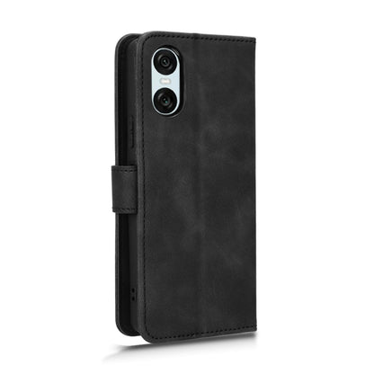 For Sony Xperia 10 VI 2024 Skin Feel Magnetic Flip Leather Phone Case(Black) - Sony Cases by buy2fix | Online Shopping UK | buy2fix