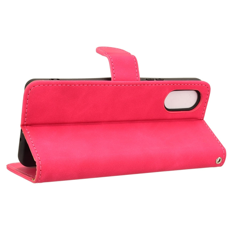 For Sony Xperia 10 VI 2024 Skin Feel Magnetic Flip Leather Phone Case(Rose Red) - Sony Cases by buy2fix | Online Shopping UK | buy2fix