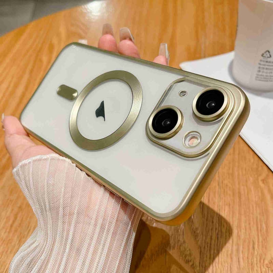 For iPhone 14 Plus MagSafe Magnetic Frosted TPU Phone Case(Gold) - iPhone 14 Plus Cases by buy2fix | Online Shopping UK | buy2fix