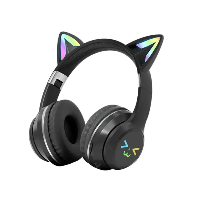 BT612 LED Cat Ear Single Sound Folding Bluetooth Earphone with Microphone(Black) - Headset & Headphone by buy2fix | Online Shopping UK | buy2fix