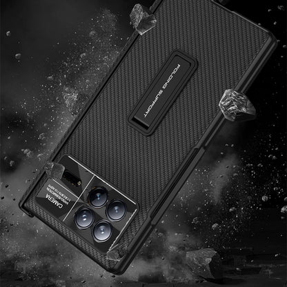 For Xiaomi Mix Fold 3 GKK Magnetic Hinge Flip Leather Phone Case with Holder(Black) - Xiaomi Cases by GKK | Online Shopping UK | buy2fix