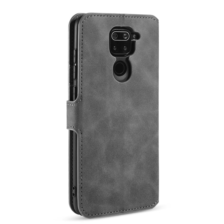 For Xiaomi Redmi 10X 4G / Redmi Note 9 DG.MING Retro Oil Side Horizontal Flip Case(Grey) - Xiaomi Cases by DG.MING | Online Shopping UK | buy2fix