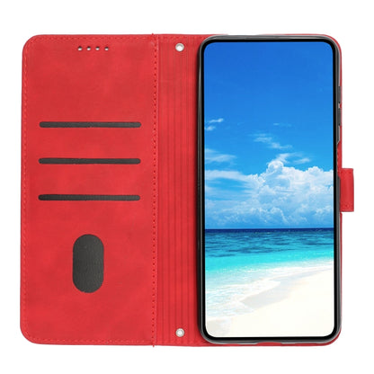 For Xiaomi Redmi Note 13 Pro+ Skin Feel Heart Embossed Leather Phone Case with Long Lanyard(Red) - Note 13 Pro+ Cases by buy2fix | Online Shopping UK | buy2fix